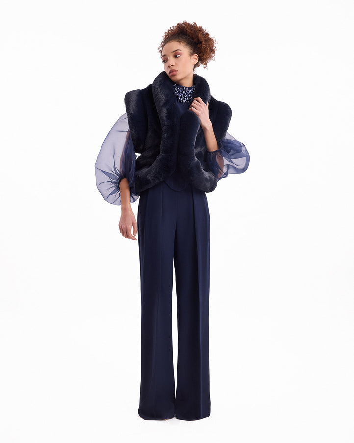 Gemy Maalouf Embellished High-Neck Set No. 7919TP7918TR7910BL
