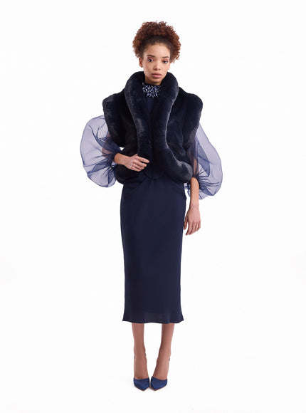Gemy Maalouf Embellished High-Neck Set No. 7919TP7917MS7910BL