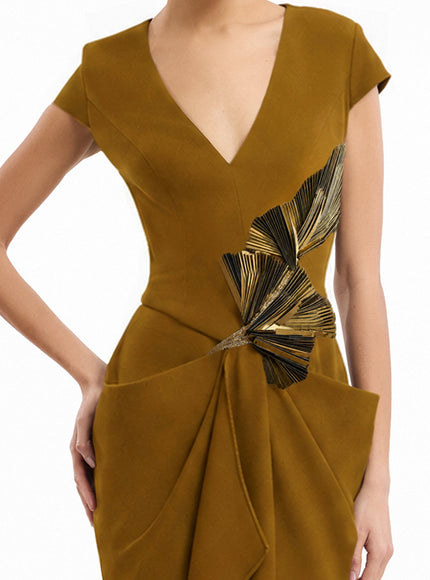 Gemy Maalouf V-Neck Embellished Gown