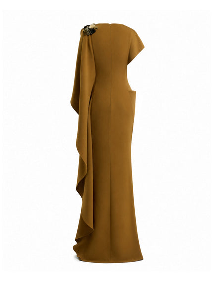 Gemy Maalouf Asymmetric Cape Gown