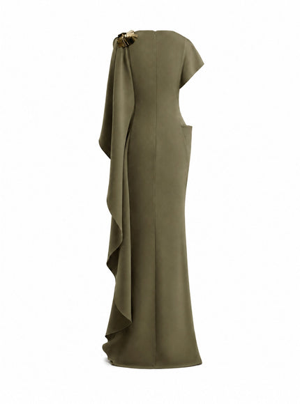 Gemy Maalouf Asymmetric Cape Gown