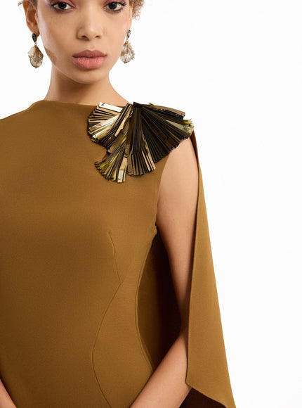 Gemy Maalouf Asymmetric Cape Gown
