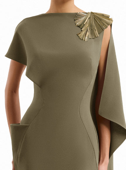 Gemy Maalouf Asymmetric Cape Gown
