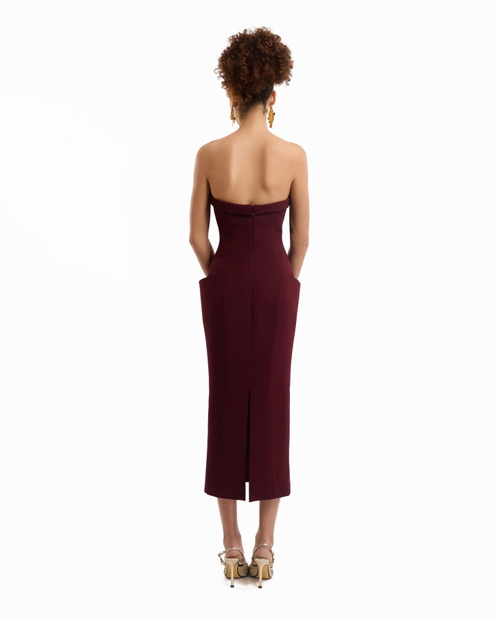Gemy Maalouf Strapless Midi Dress
