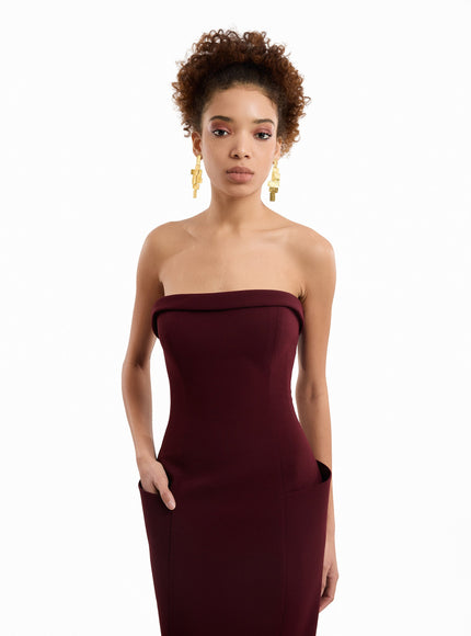 Gemy Maalouf Strapless Midi Dress