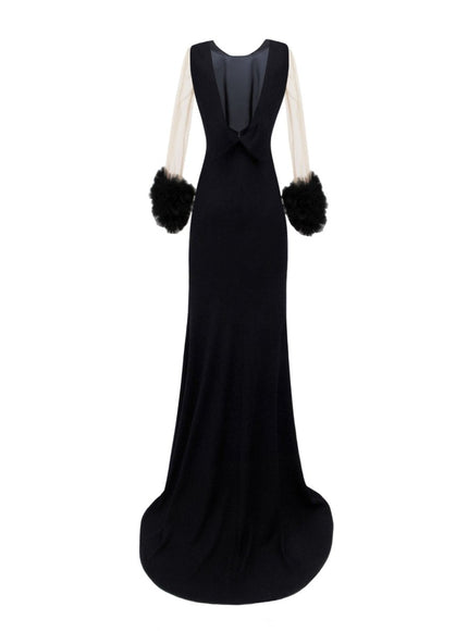 Gemy Maalouf Halterneck Slim-Cut Gown