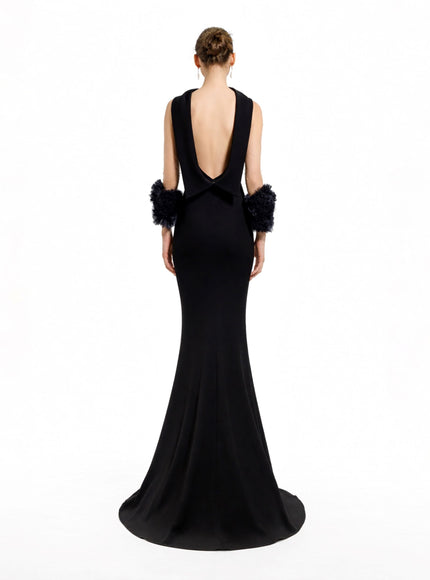 Gemy Maalouf Halterneck Slim-Cut Gown