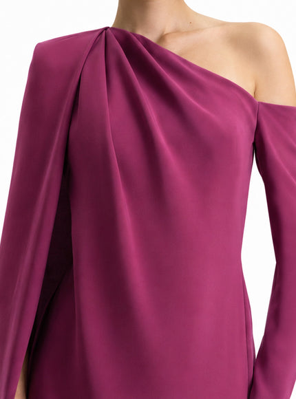 Gemy Maalouf One-Shoulder Gown Mulberry
