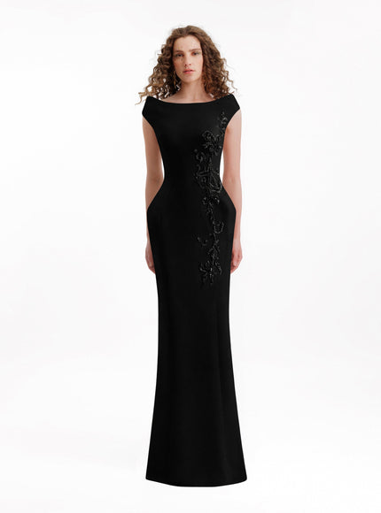 Gemy Maalouf Slim-Cut Gown No. 7740 Black