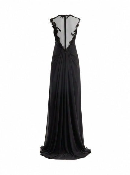 Gemy Maalouf Beaded A-Line Open-Back Gown