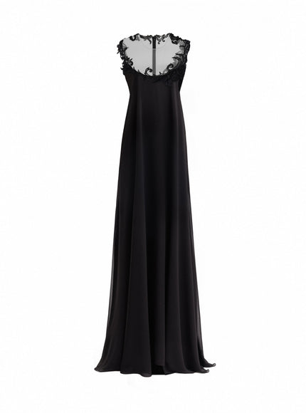 Gemy Maalouf Beaded A-Line Open-Back Gown