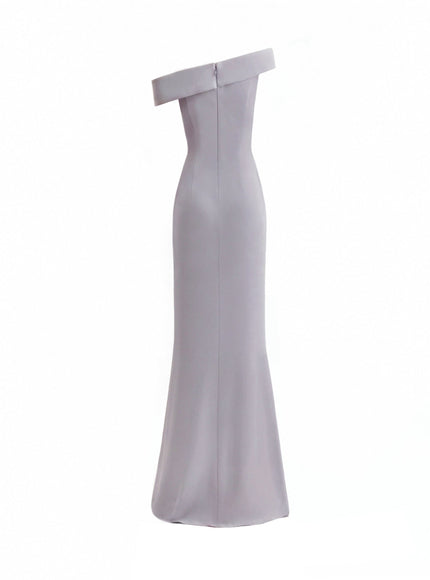 Gemy Maalouf Folded Neck Asymmetrical Beaded Gown