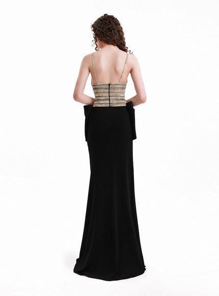 Gemy Maalouf Beaded Gown With Bow