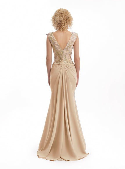 Gemy Maalouf Embroidered Fitted Gown