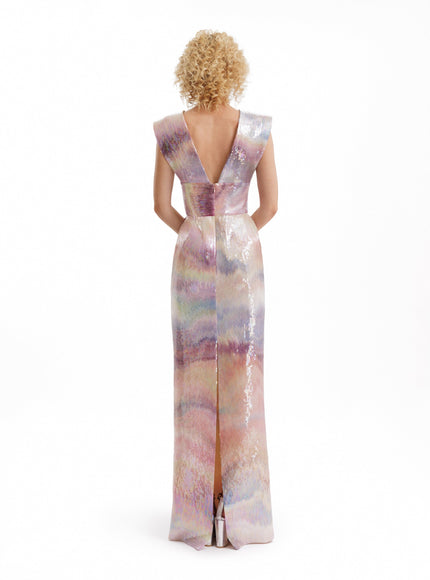 Gemy Maalouf V-Neck Sequin Gown