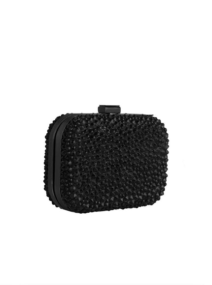 Gemy Maalouf Crystal-Embellished Crepe Clutch