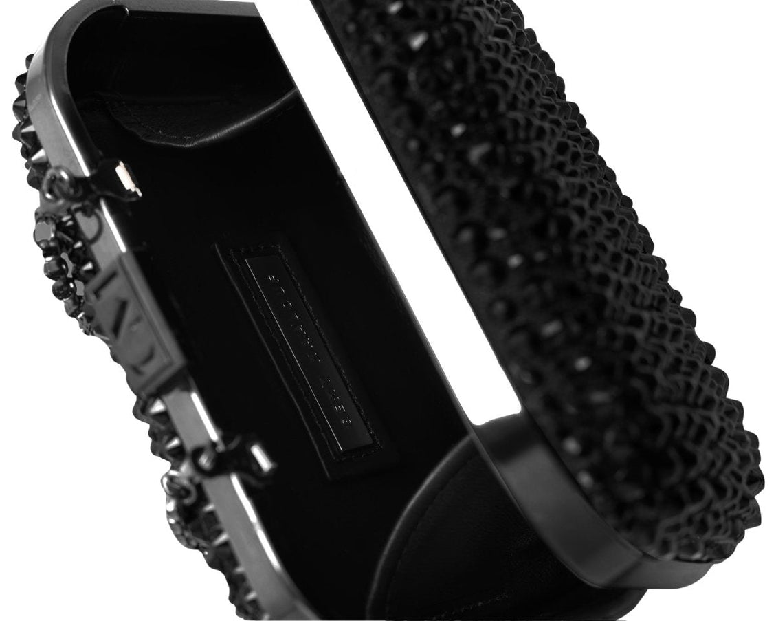 Gemy Maalouf Crystal-Embellished Crepe Clutch
