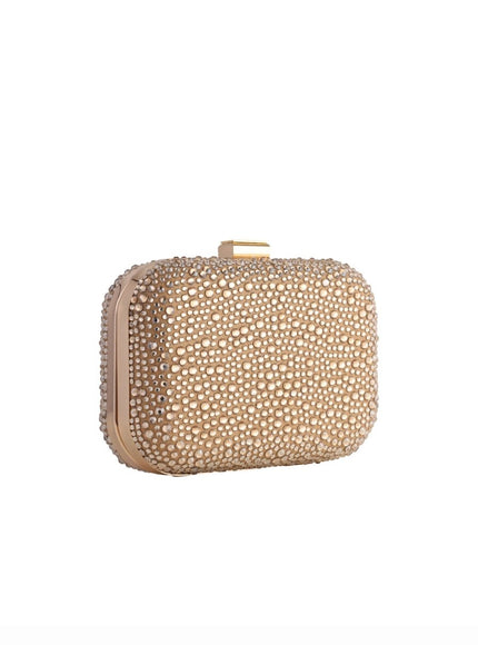 Gemy Maalouf Crystal-Embellished Crepe Clutch