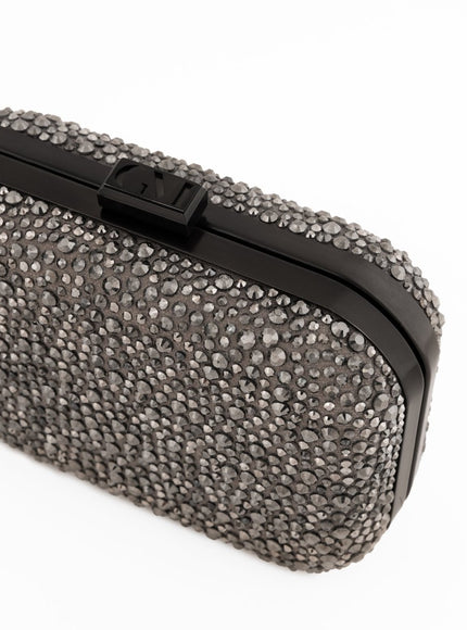 Gemy Maalouf Crystal-Embellished Crepe Clutch