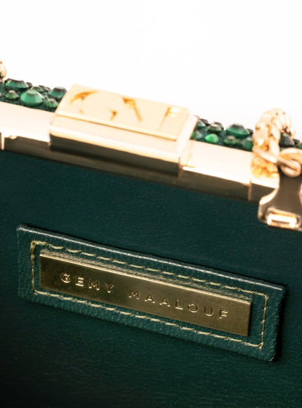 Gemy Maalouf Crystal-Embellished Crepe Clutch