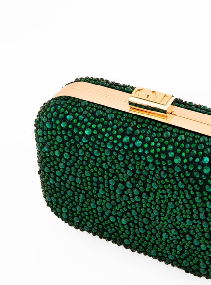 Gemy Maalouf Crystal-Embellished Crepe Clutch