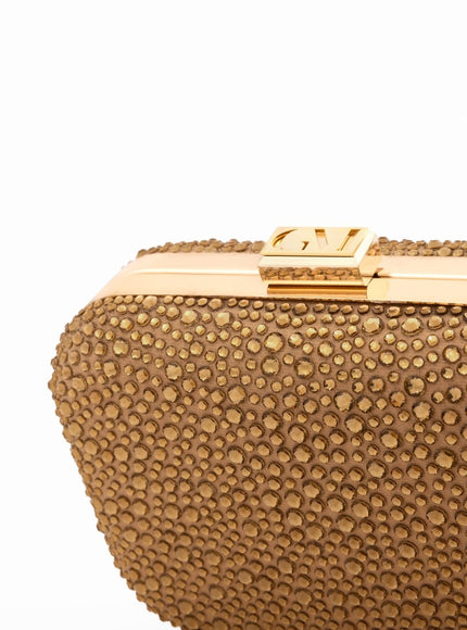 Gemy Maalouf Crystal-Embellished Crepe Clutch