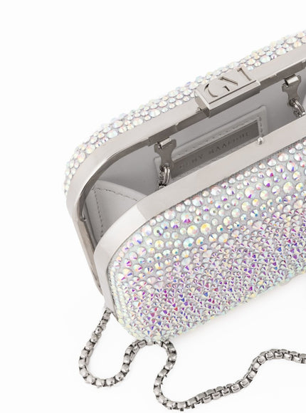 Gemy Maalouf Crystal-Embellished Crepe Clutch