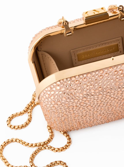 Gemy Maalouf Crystal-Embellished Crepe Clutch