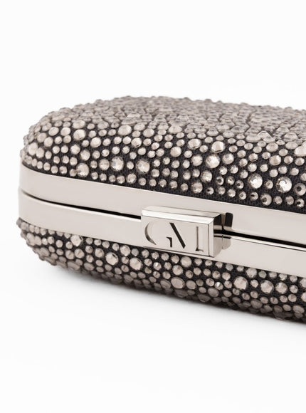 Gemy Maalouf Crystal-Embellished Crepe Clutch