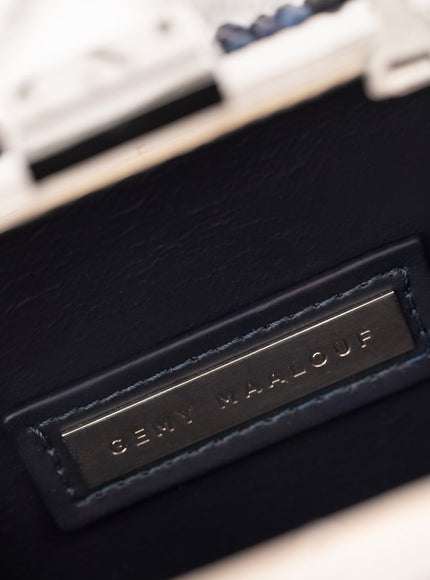 Gemy Maalouf Crystal-Embellished Crepe Clutch