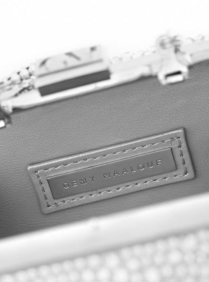 Gemy Maalouf Crystal-Embellished Crepe Clutch