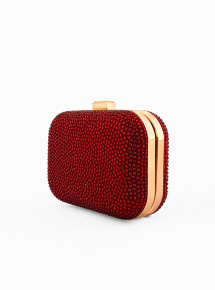 Gemy Maalouf Crystal-Embellished Crepe Clutch