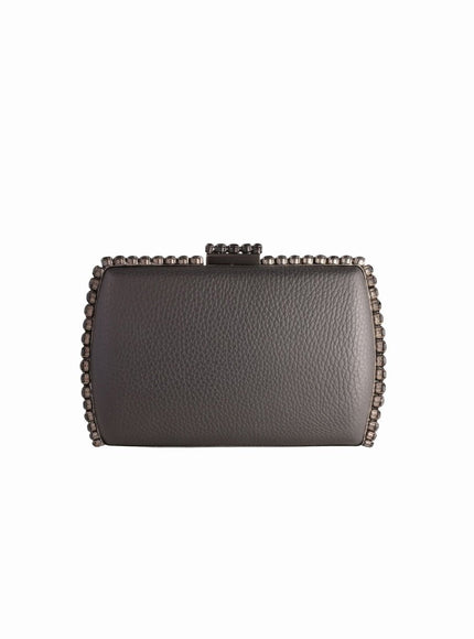 Gemy Maalouf Leather Clutch Black With Black Hardware