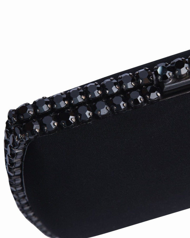 Gemy Maalouf Black Clutch With Black Hardware