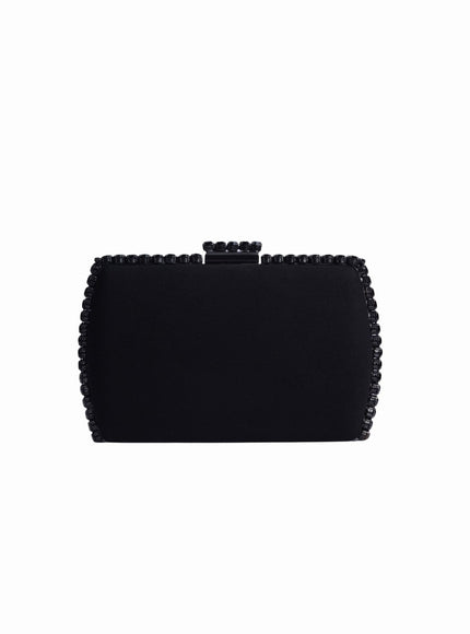 Gemy Maalouf Black Clutch With Black Hardware Black