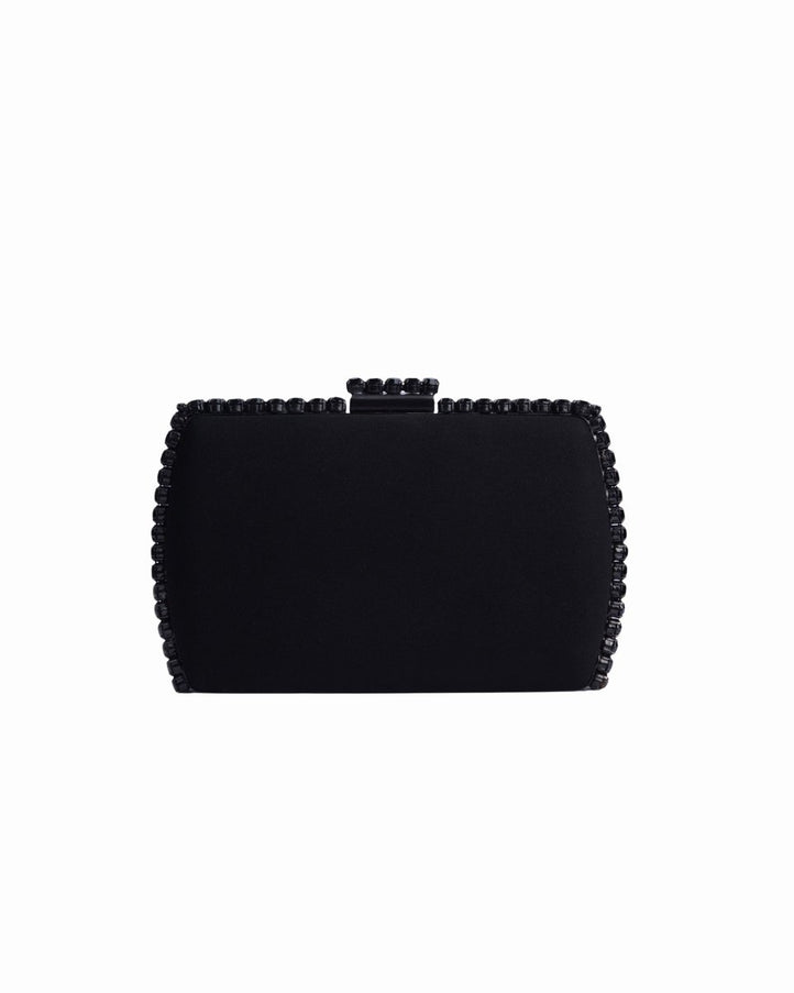 Gemy Maalouf Black Clutch With Black Hardware Black