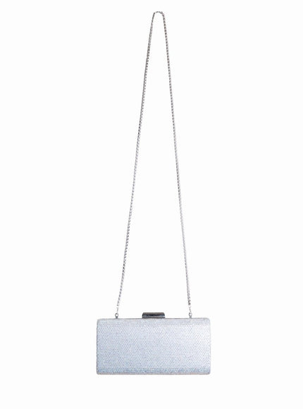 Gemy Maalouf Rhinestones Silver Clutch