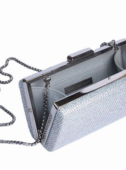 Gemy Maalouf Rhinestones Silver Clutch