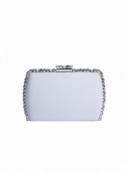 Gemy Maalouf Grey Clutch With Multicolor Studs Grey
