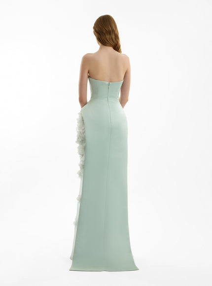 Gemy Maalouf Strapless 3D Floral Embellished Gown