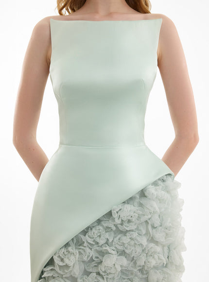 Gemy Maalouf Strapless 3D Floral Embellished Gown