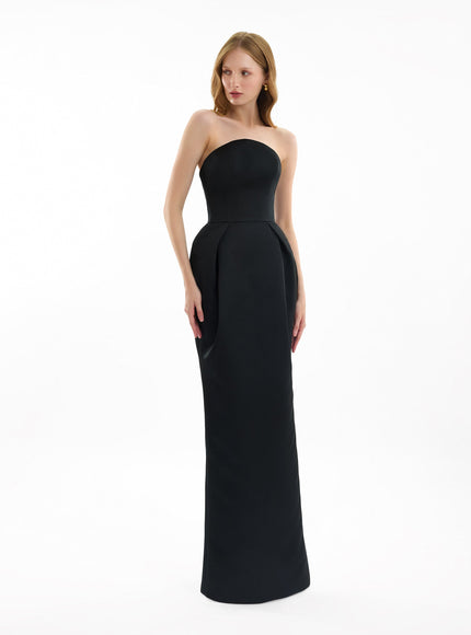 Gemy Maalouf Strapless Gown With Ruffled Bolero