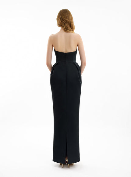 Gemy Maalouf Strapless Gown With Ruffled Bolero