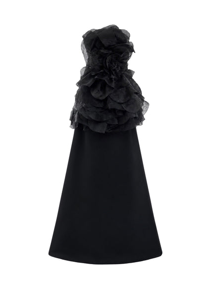 Gemy Maalouf Strapless Organza Flower Gown