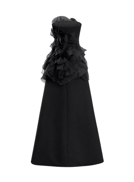 Gemy Maalouf Strapless Organza Flower Gown