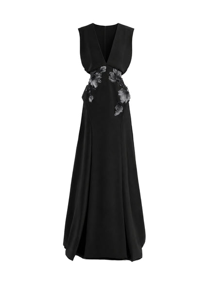 Gemy Maalouf V-Neck Beaded Gown