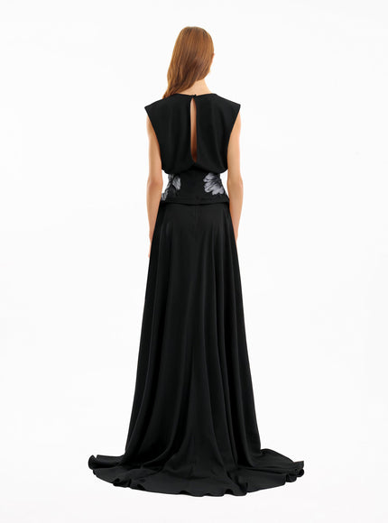 Gemy Maalouf V-Neck Beaded Gown