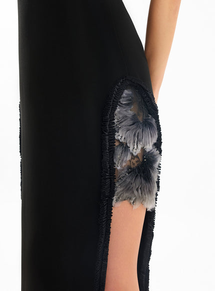 Gemy Maalouf Slim Gown With Floral Appliqués