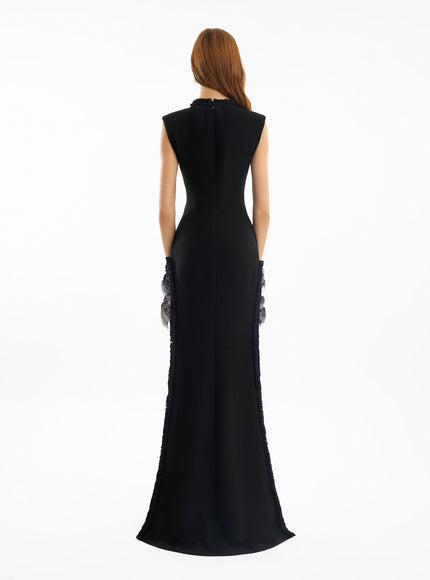 Gemy Maalouf Slim Gown With Floral Appliqués