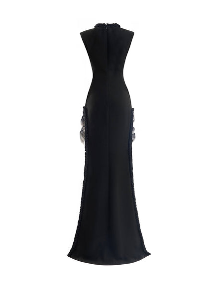 Gemy Maalouf Slim Gown With Floral Appliqués
